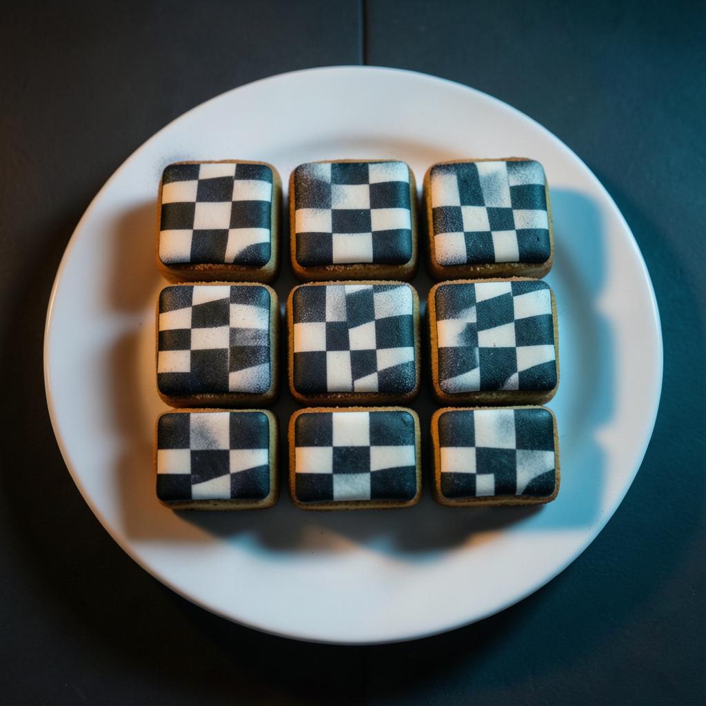 Damier petit fours — Damier, nine up