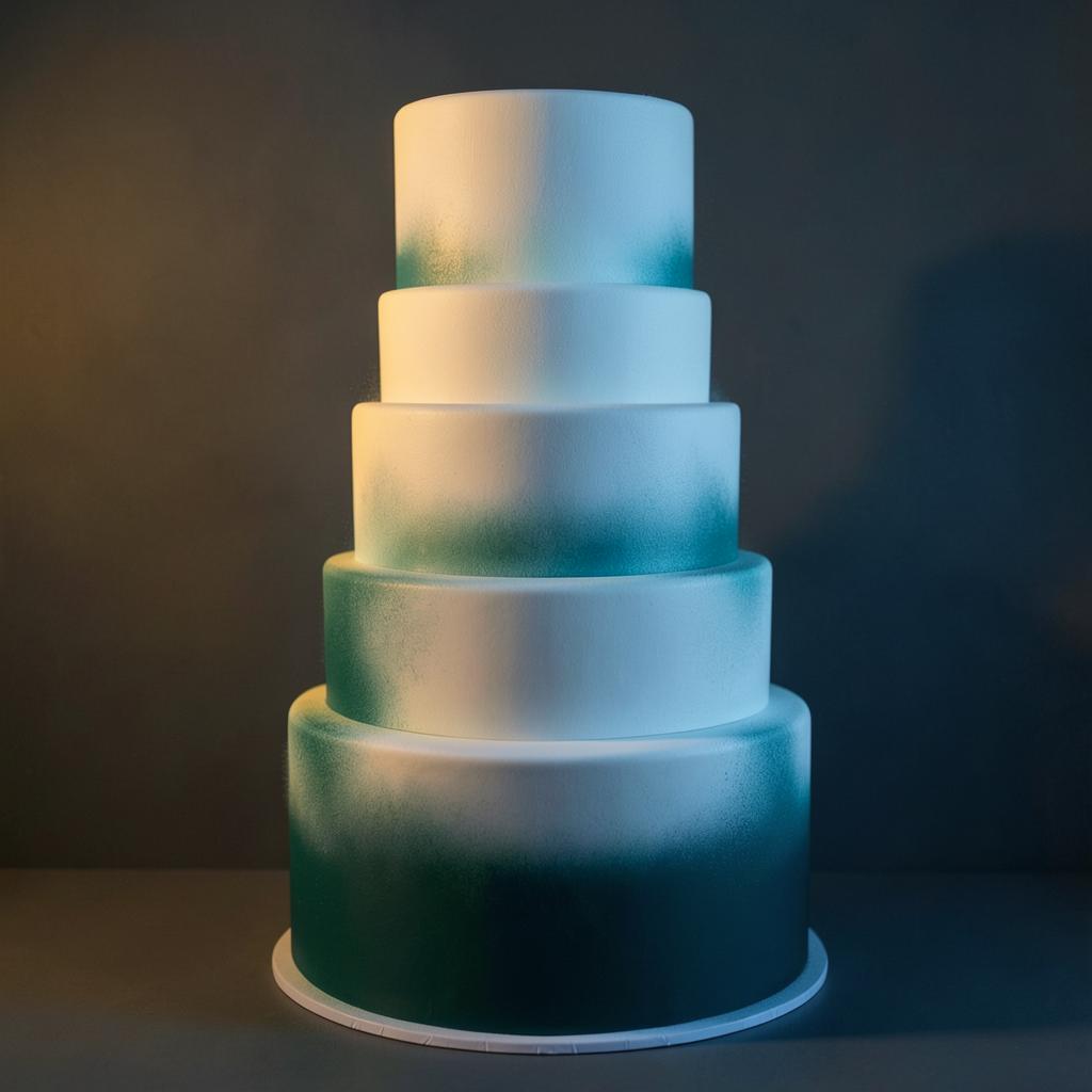 Ombré wedding cake — Four tiers, one sweep