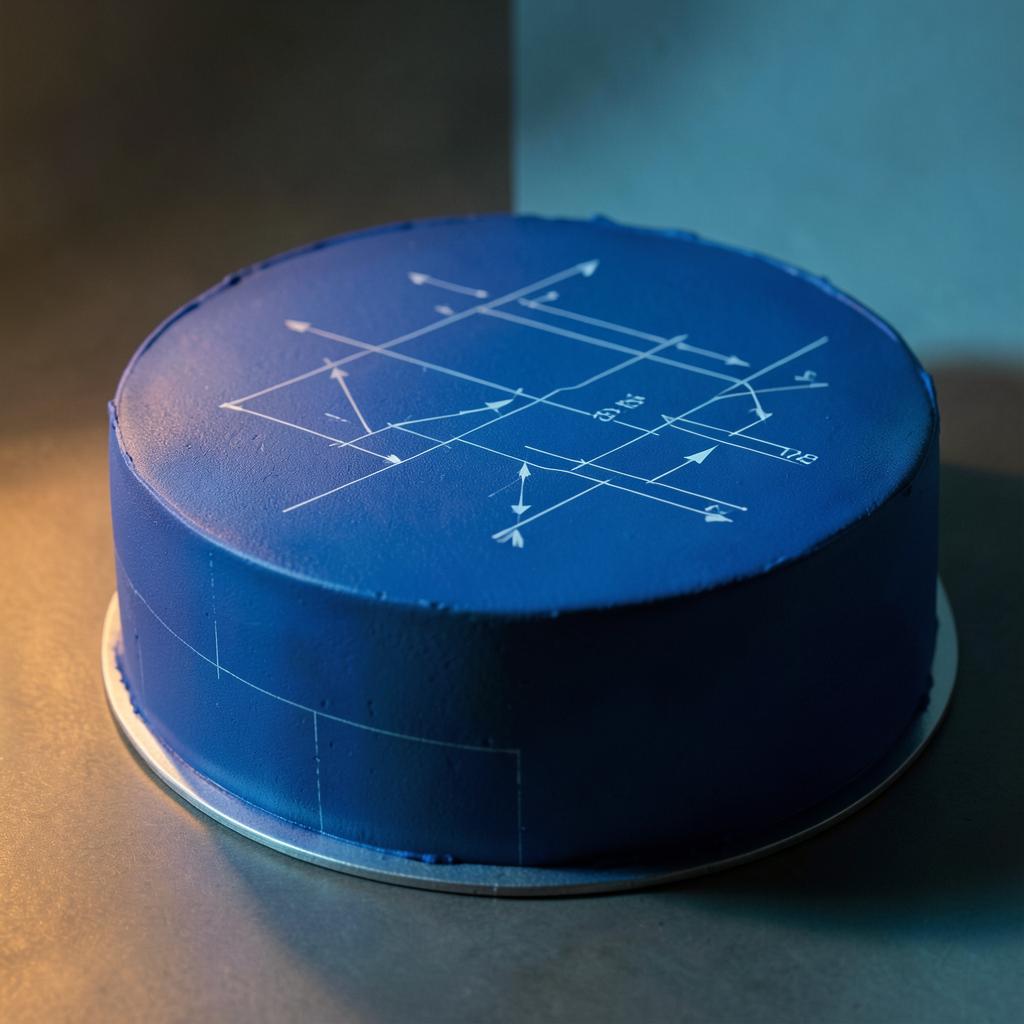 Blueprint cake — Ground, then line