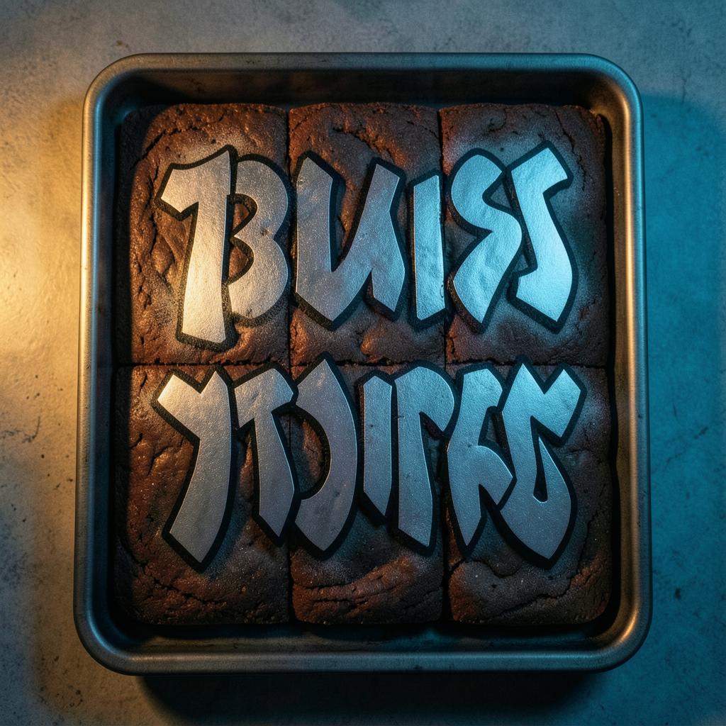 Chrome lettering brownies — Chrome, black outline